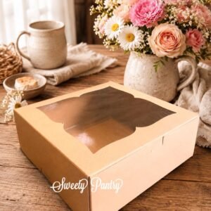 10pcs - 32208 B - dus kue / box kue / kemasan kue / packaging kue 22x22x8cm Brown