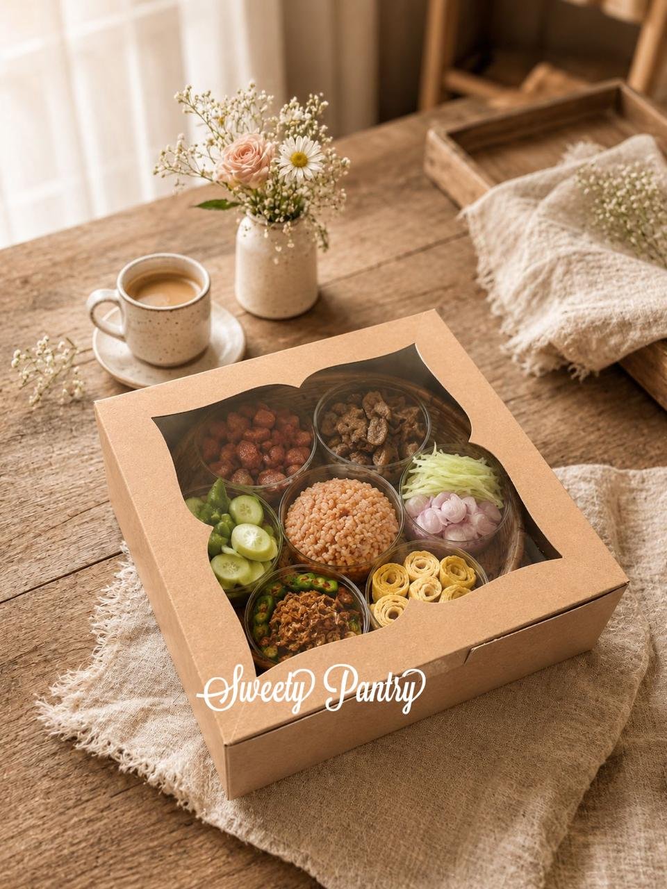 10pcs - 32208 B - dus kue / box kue / kemasan kue / packaging kue 22x22x8cm Brown - Image 3