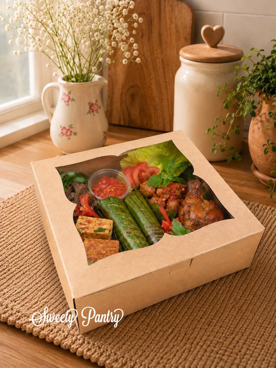 10pcs - BOX KOTAK UK 22 BROWN - dus box kemasan packaging kue 22x22 Coklat