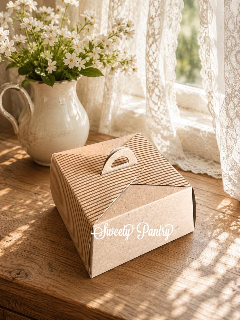 50PCS - 40411 - Cake gift Box Dus Kue mini Multi Purpose Box motif garis