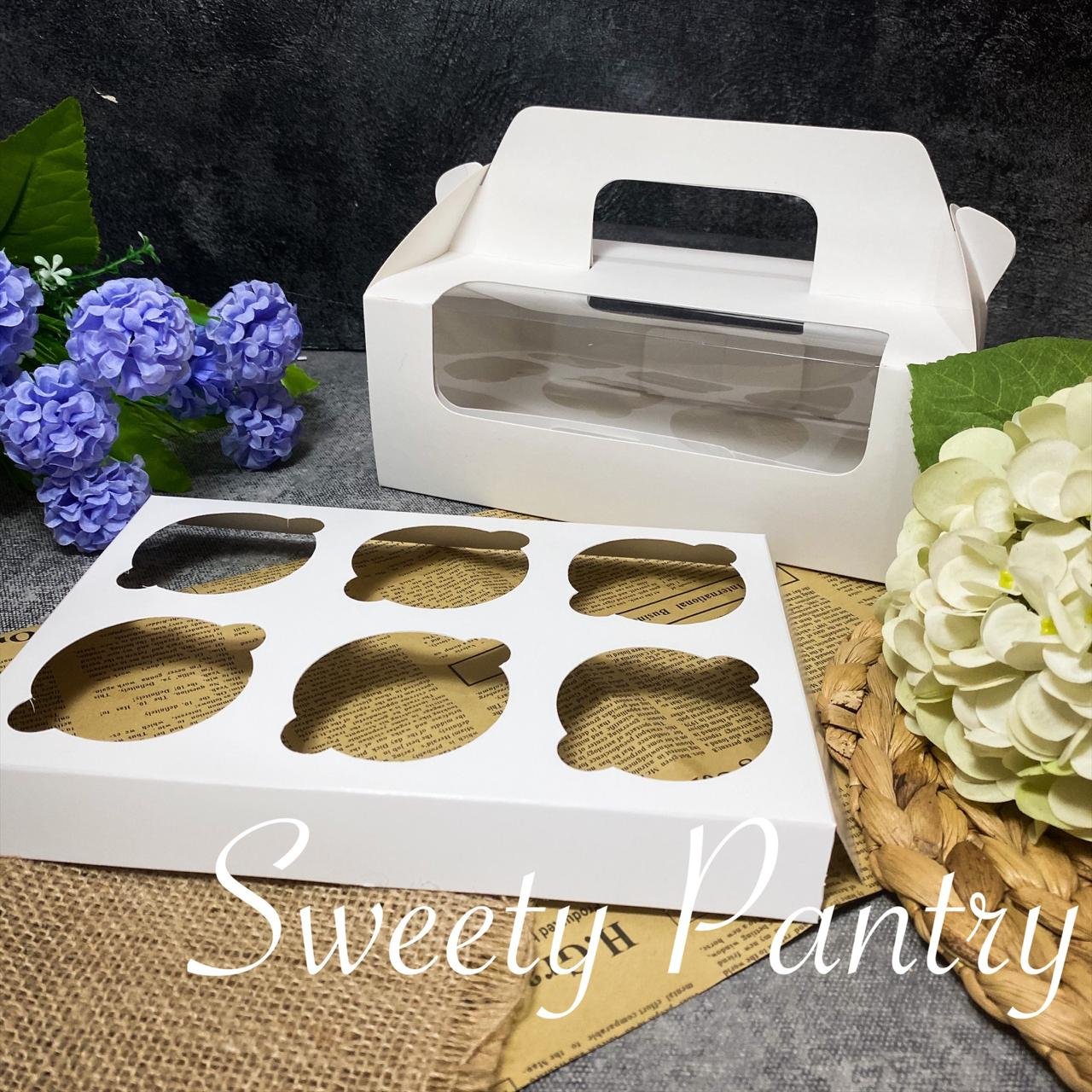10PCS - 40422 - Box / dus / kemasan / packaging cupcake isi 6 brown putih - Image 6