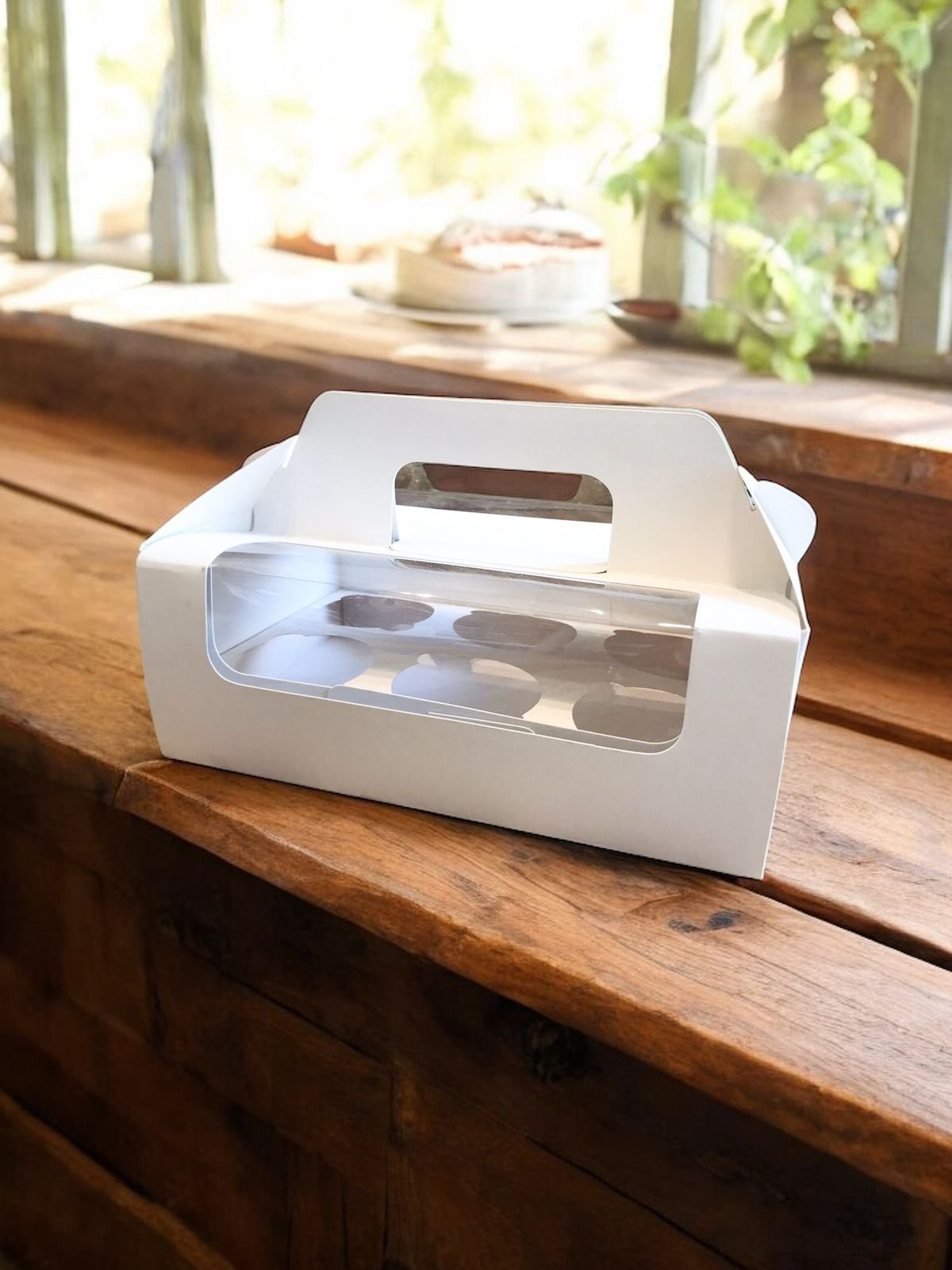 10PCS - 40422 - Box / dus / kemasan / packaging cupcake isi 6 brown putih - Image 7