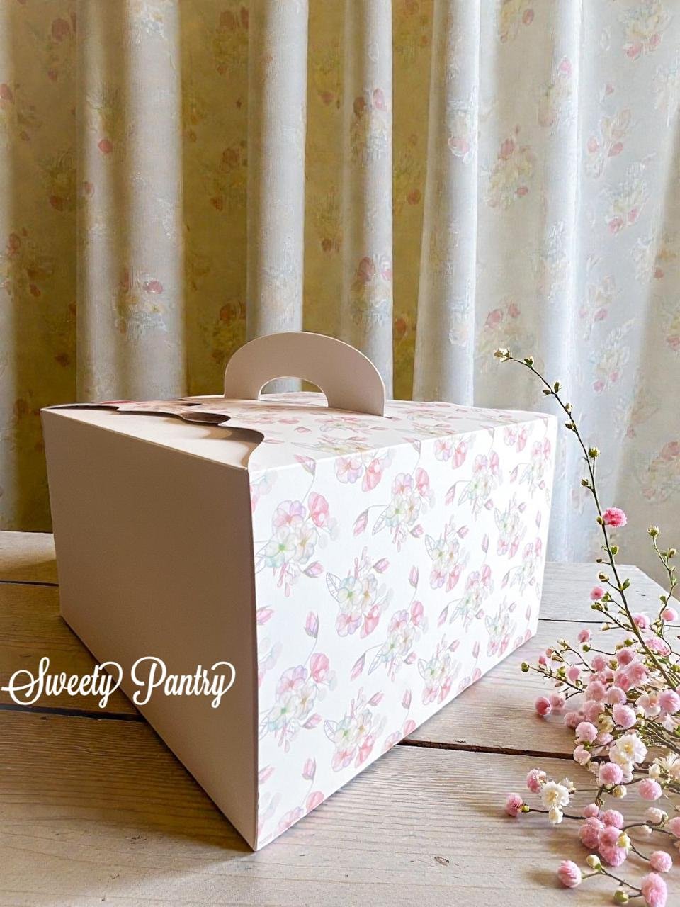 5PCS - 43019 F - dus kue / box kue /packaging kue model tenteng ukuran 30x30x19 cm Flower - Image 3