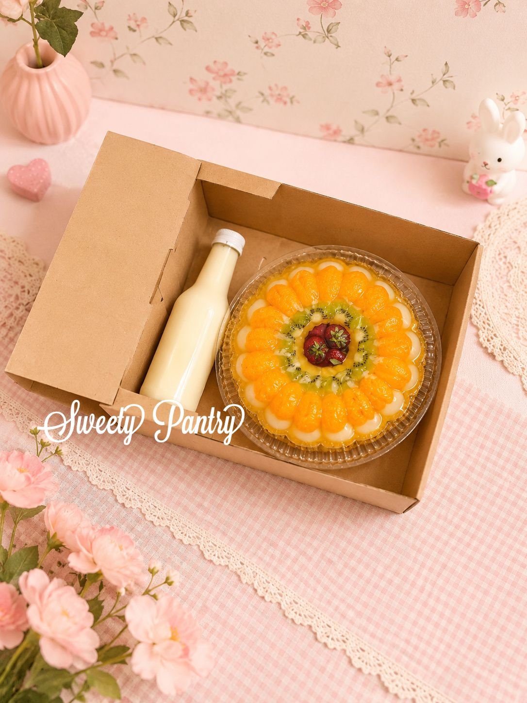 5PCS - Dus Box Pudding Mika Window 22cm Sekat | Kotak Kue Premium Estetik Hampers Dessert Packaging