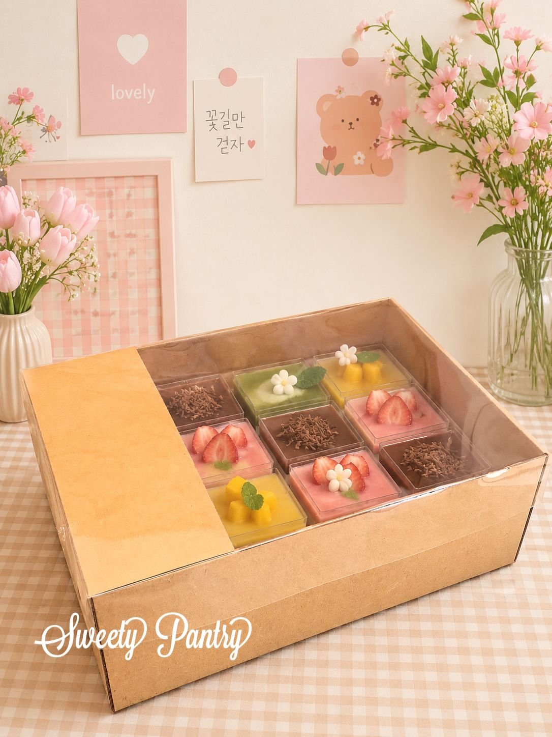 5PCS - Dus Box Pudding Mika Window 22cm Sekat | Kotak Kue Premium Estetik Hampers Dessert Packaging - Image 5