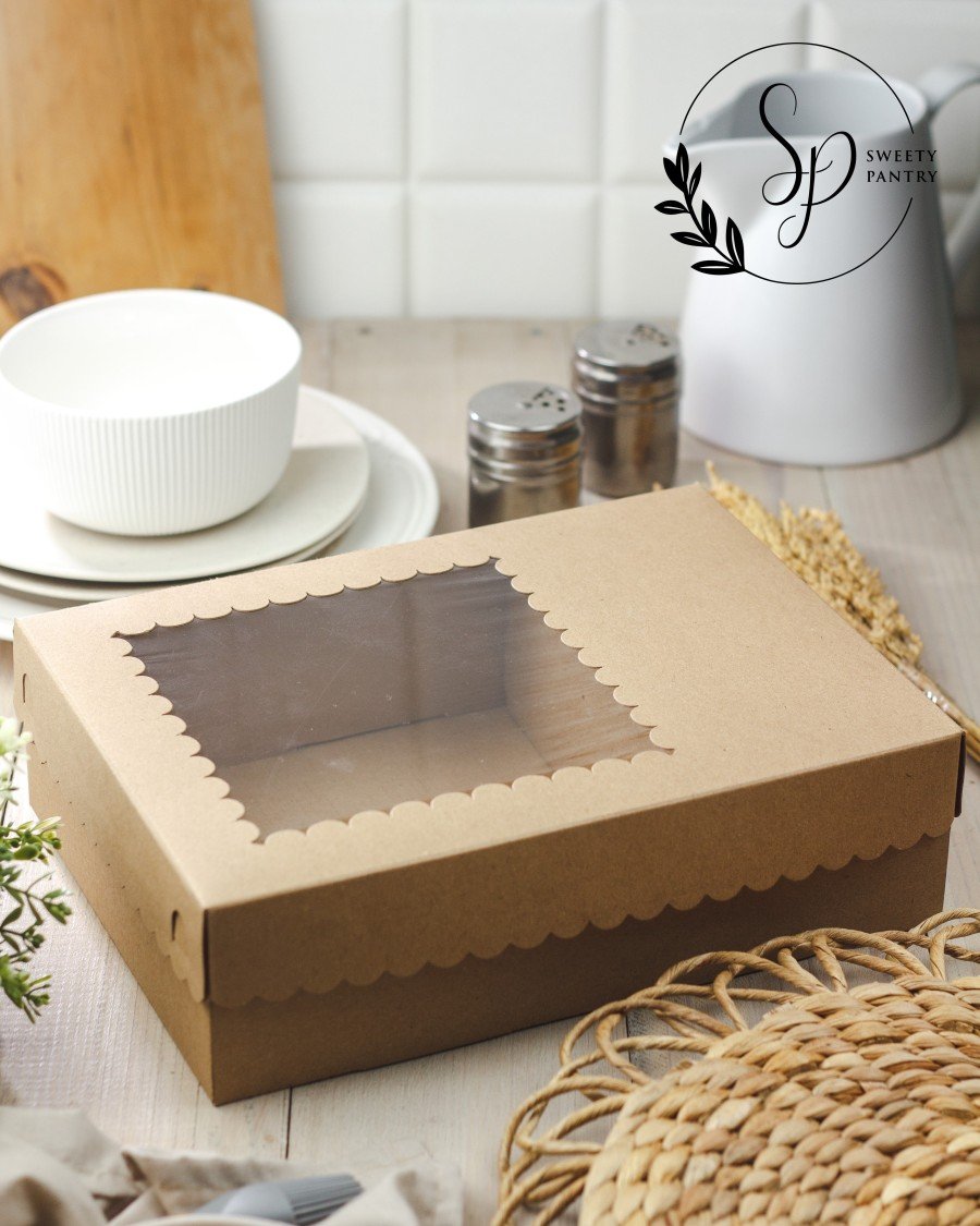 10PCS - Dus lunch Box Packaging Kotak Catering Sekat Window mika UK 20