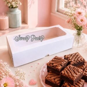10PCS - RB WINDOW 221005 - Dus kotak box Packaging Brownies Putih 22x10x5 cm