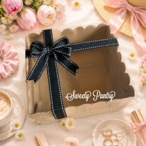 5PCS - WAVY 22 - Dus Box Pudding Packaging Kotak kue Puding Wavy Window mika