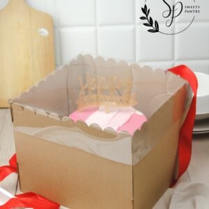 5PCS - WAVY 25 TINGGI - Dus Box Puding Packaging Kotak kue wavy Window mika
