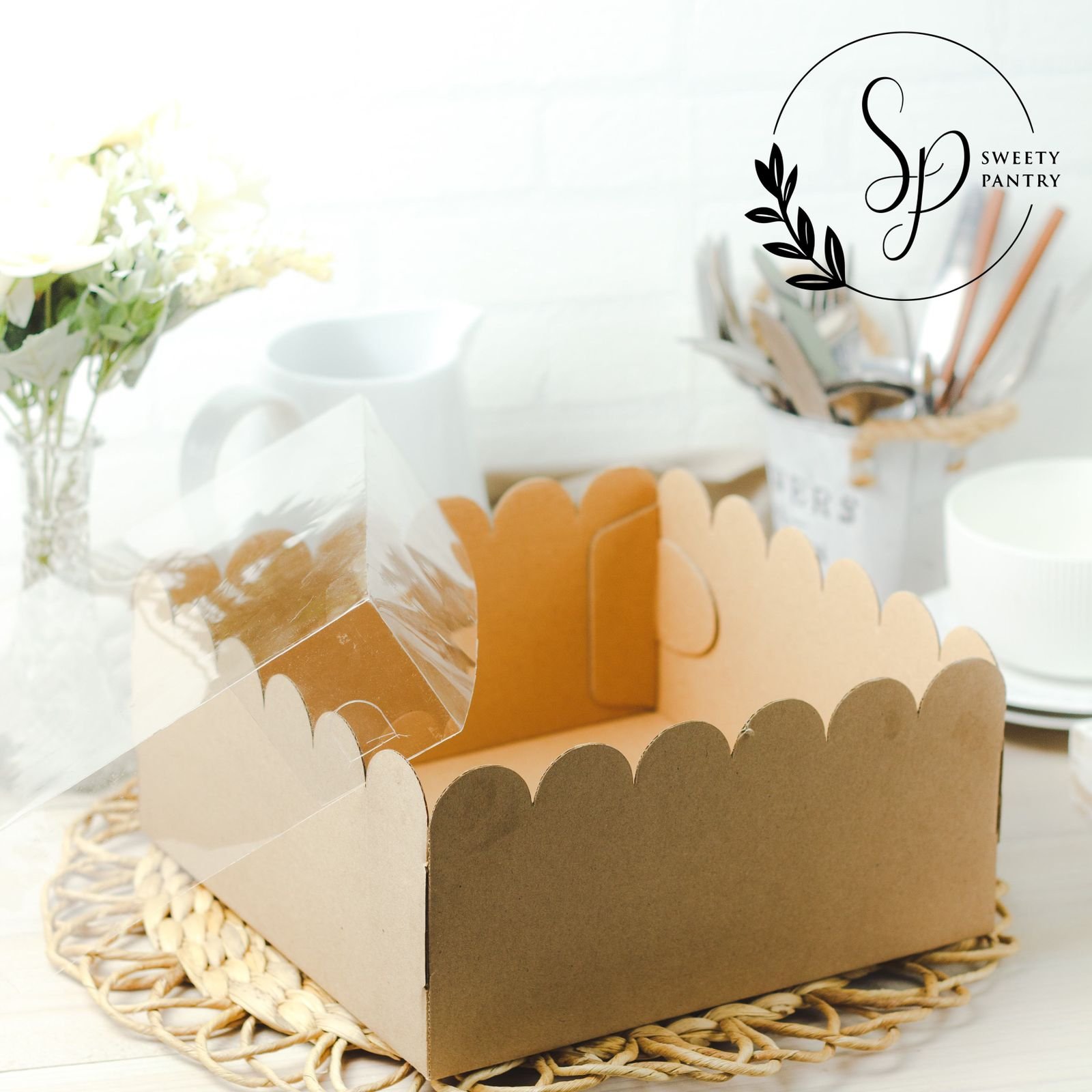 5PCS - WAVY 25 - Dus Box Pudding Packaging Kotak kue Puding Wavy Window mika - Image 3
