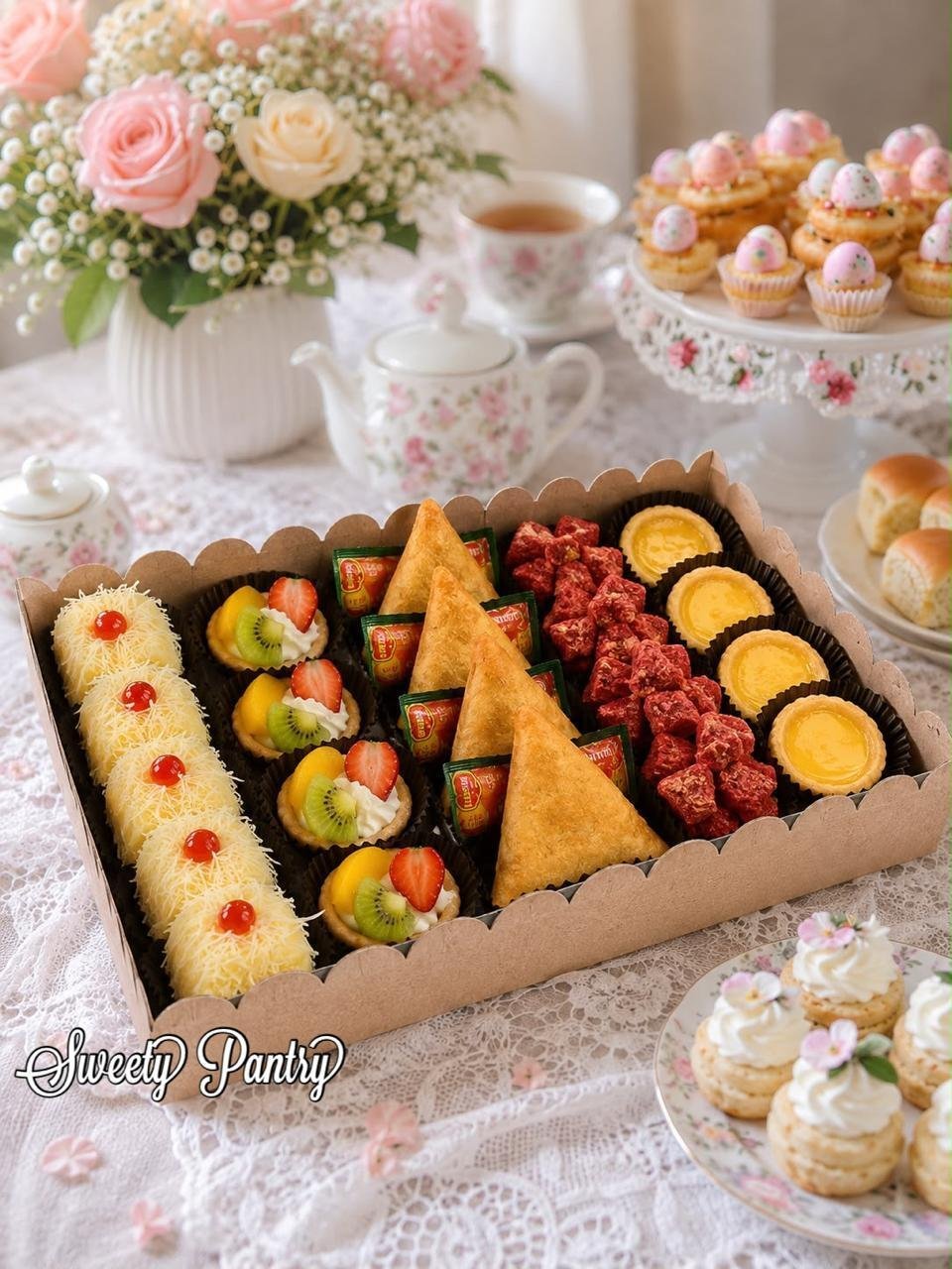 5PCS - WAVY NAMPAN - Mika Nampan kue jajanan pasar Packaging box tampah