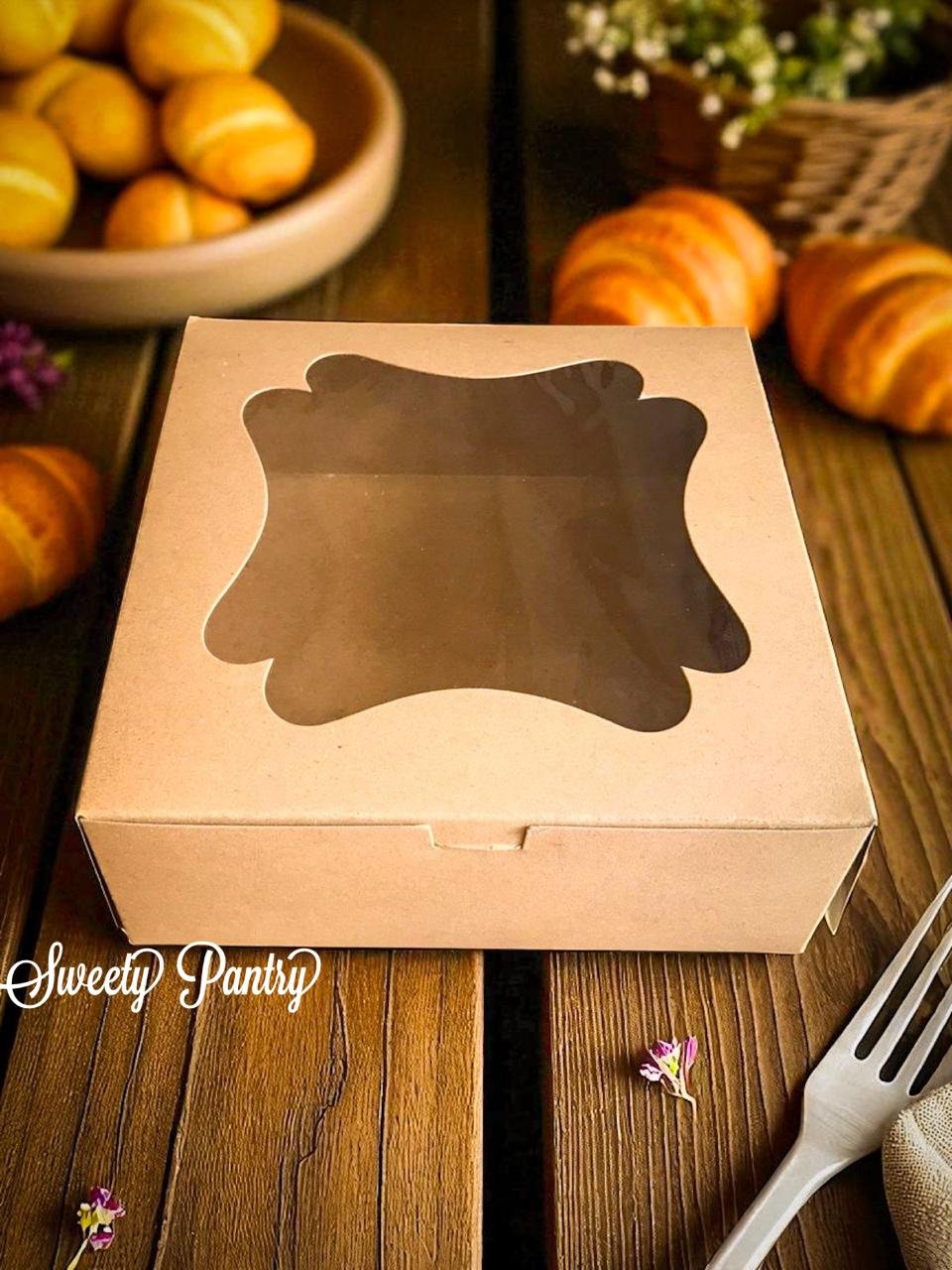 10PCS - 32008 B - Dus Kue / Cake Box / Packaging Kue Ukuran 20x20x8 cm Brown