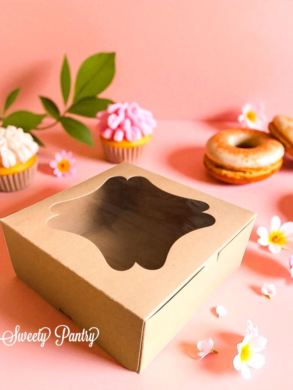 10PCS - 32008 B - Dus Kue / Cake Box / Packaging Kue Ukuran 20x20x8 cm Brown - Image 4