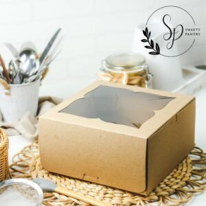 5PCS - 32211 B - box/dus kue / packaging/kemasan cake window Uk 22x22x11cm Brown