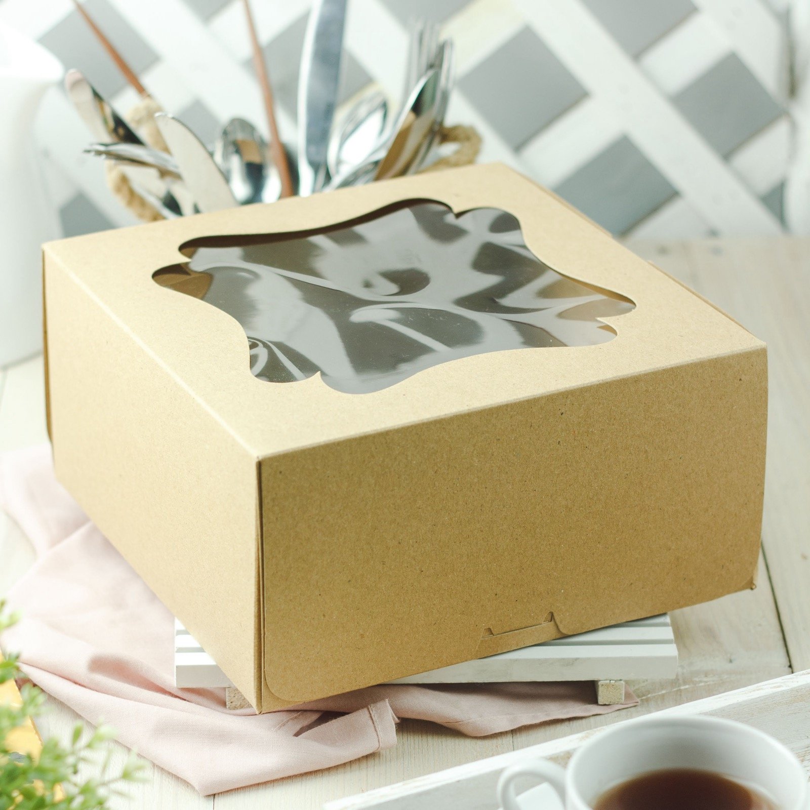 5PCS - 32512 B - Dus Kue / Cake Box / Packaging Kue Ukuran 25x25x12cm Brown