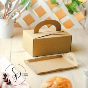 10PCS - 418128 B - Dus Kue / Box Kue / Kemasan Kue 18x12x8 cm Brown + Tray Coklat