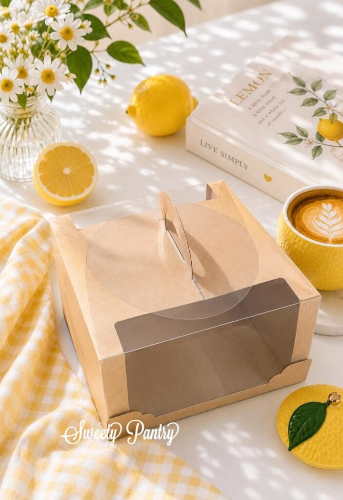 5PCS - 42012 B MIKA - Box Dus Kotak Packaging Kemasan Kue Cake Tenteng Carry Uk 20x20x12cm