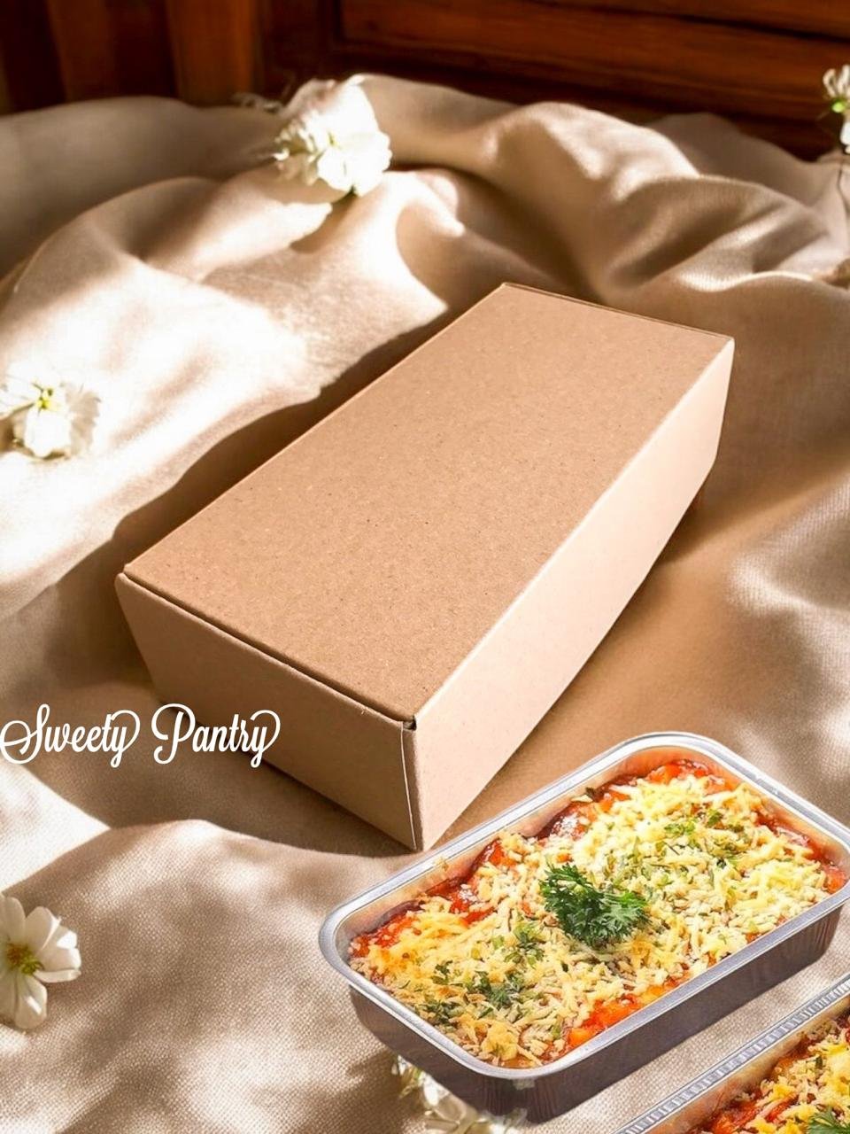 10PCS - 422116 B - Dus Kue / Cake box / Brownies box / packaging kue Ukuran 22x11,5x6,5cm coklat - Image 2