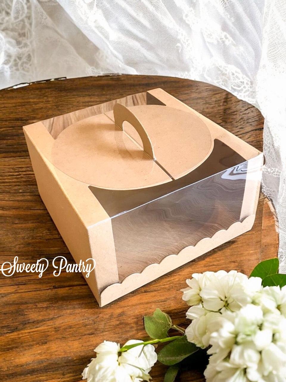 5PCS - 42212 B MIKA - Box Dus Kotak Packaging kemasan kue Cake tenteng carry Uk 22x22x12cm - Image 2
