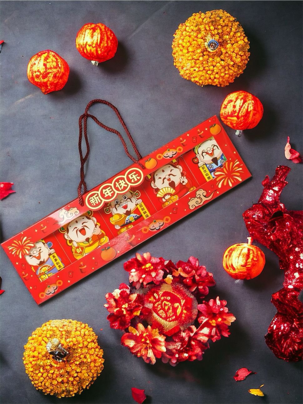5PCS - box dus packaging kemasan kotak nastar taiwan parcel imlek CNY 5 dewa - Image 2