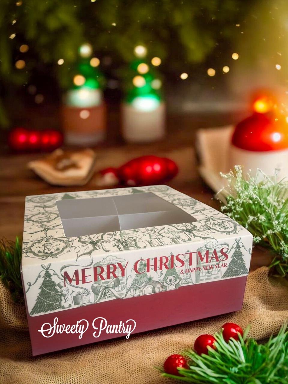 10PCS - CB 20 GLACIA -Packaging Cake Box Christmas Dus Hampers Kemasan Kue Natal - Image 3