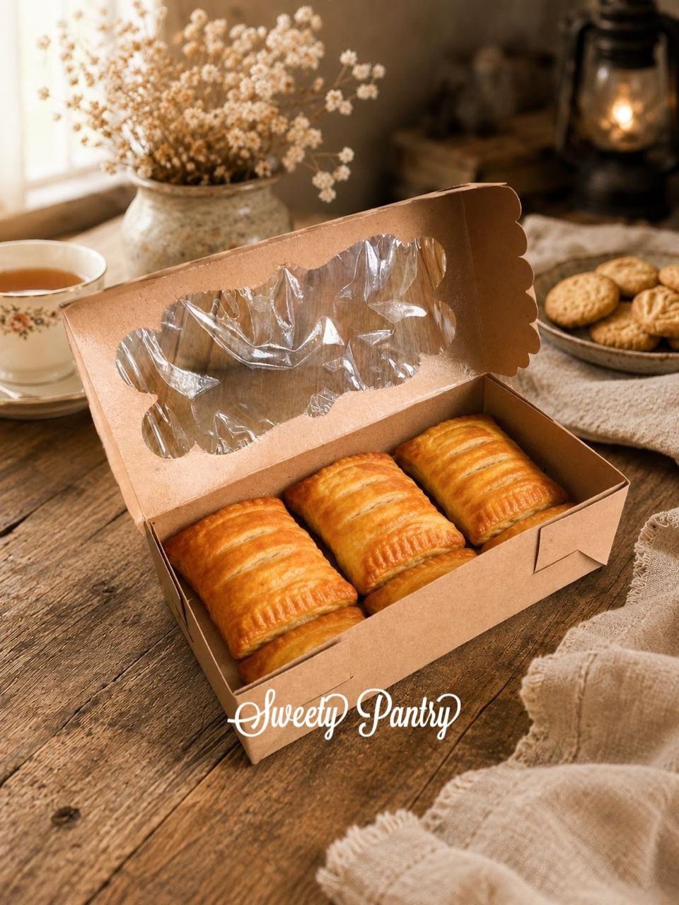 10PCS - CB211068 B- Dus packaging kue kotak cake box Ukuran 21,5x10,5x6,8 cm Coklat - Image 4