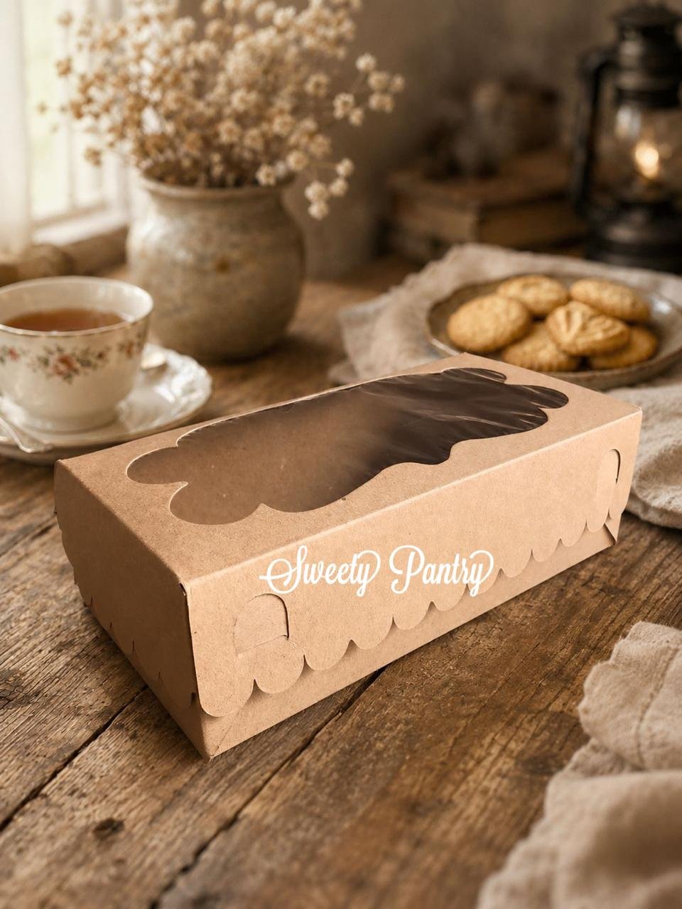10PCS - CB211068 B- Dus packaging kue kotak cake box Ukuran 21,5x10,5x6,8 cm Coklat - Image 3