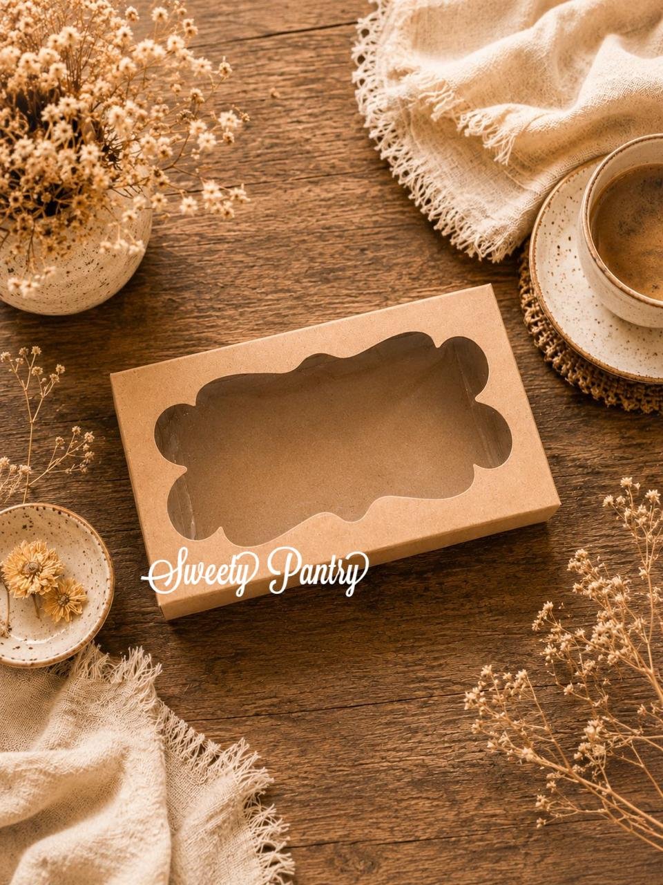 10PCS - CB211068 B- Dus packaging kue kotak cake box Ukuran 21,5x10,5x6,8 cm Coklat