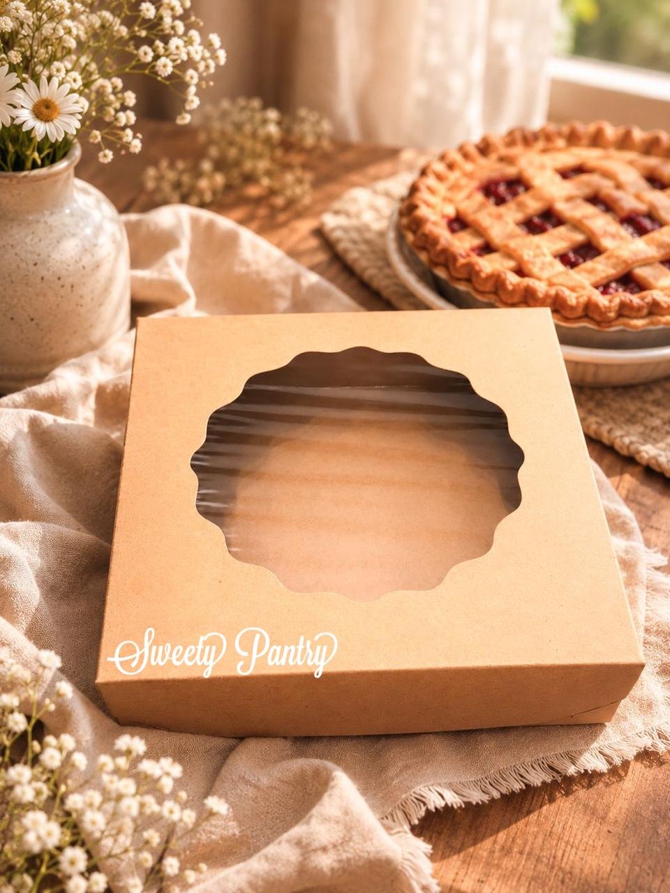 10PCS - CB242406 B - Dus Kue / Packaging Kue / Cake Box 24x24x6 cm Brown