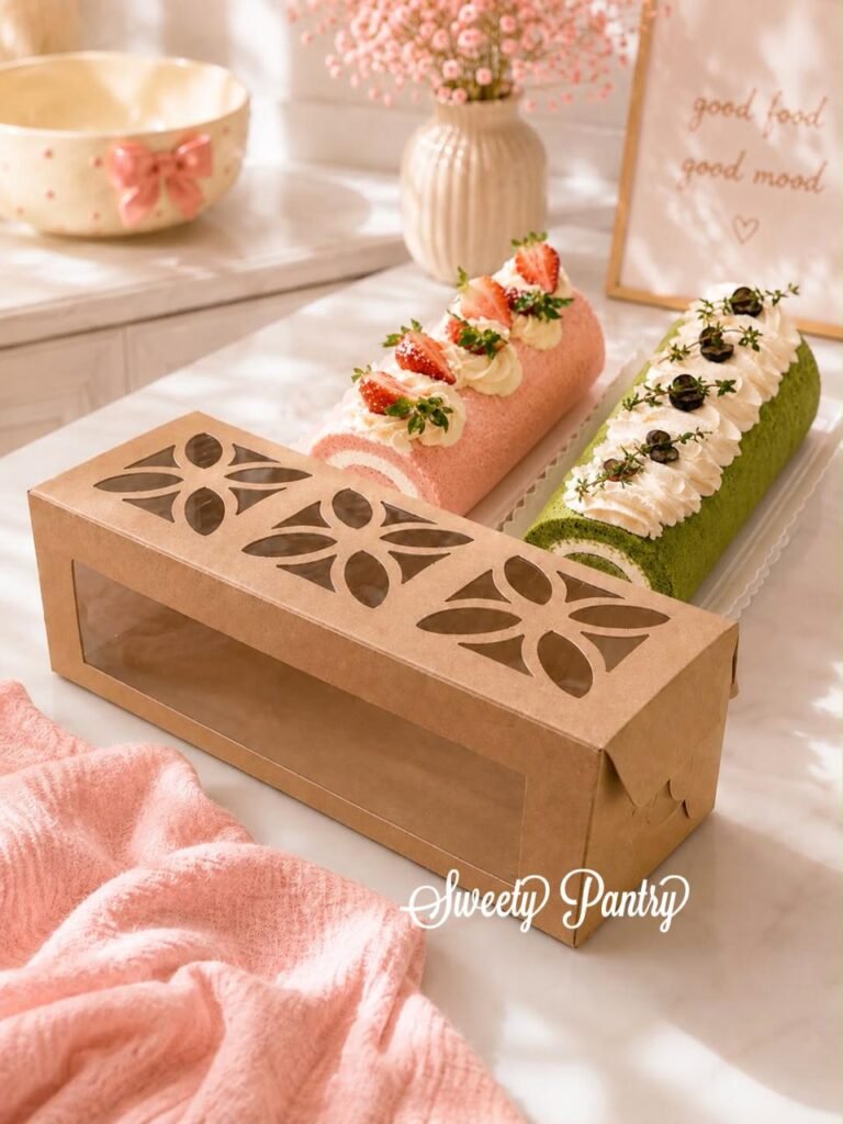 10PCS - CB250909 B - dus/box/packaging/kemasan kue/cake/bolu gulung Ukuran 25x9x9cm Brown