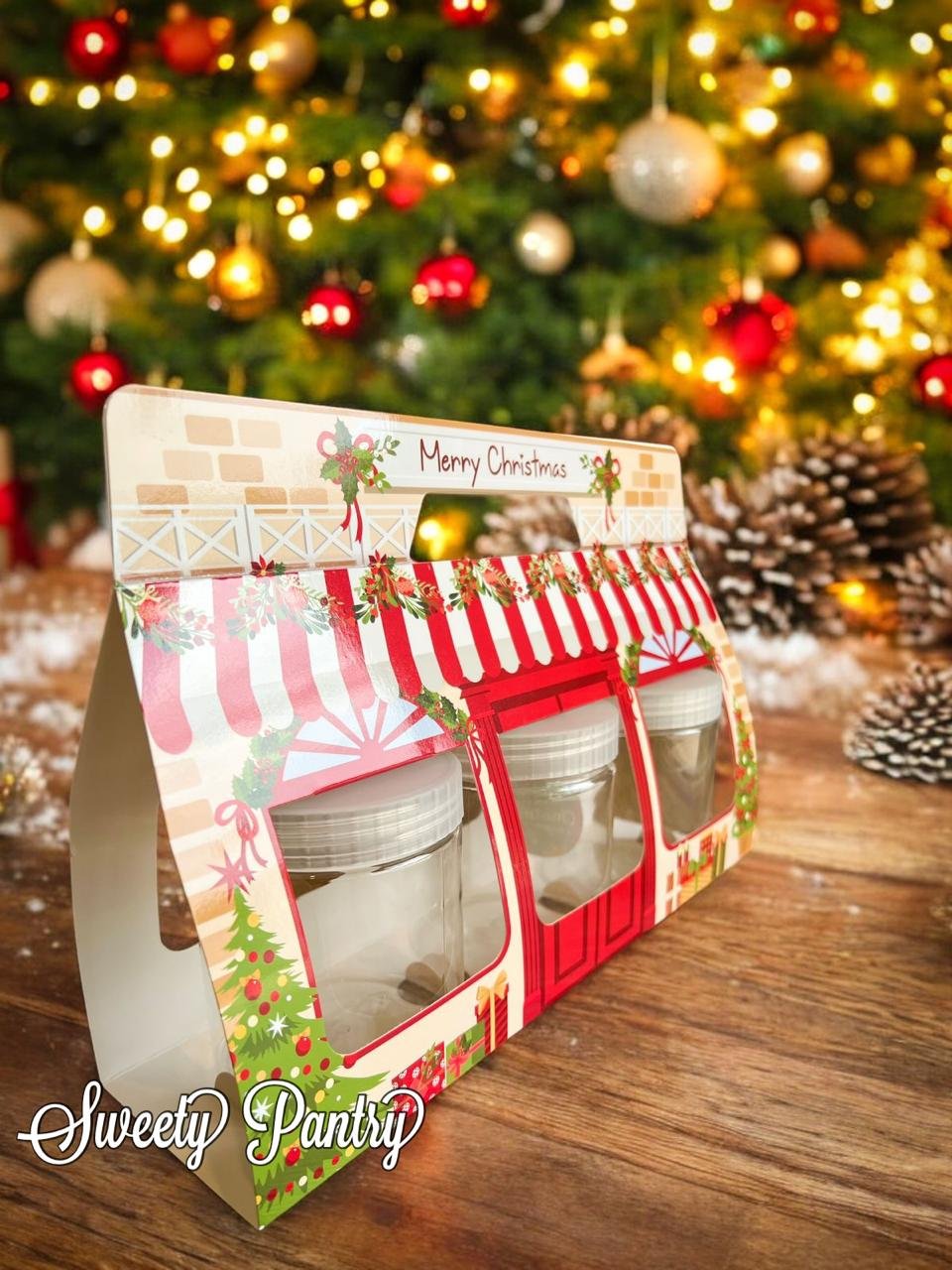 10PCS - CHRISTMAS STORE - Box hampers natal kotak packaging Sleeve jar isi 3 uk 500-600 ml - Image 3