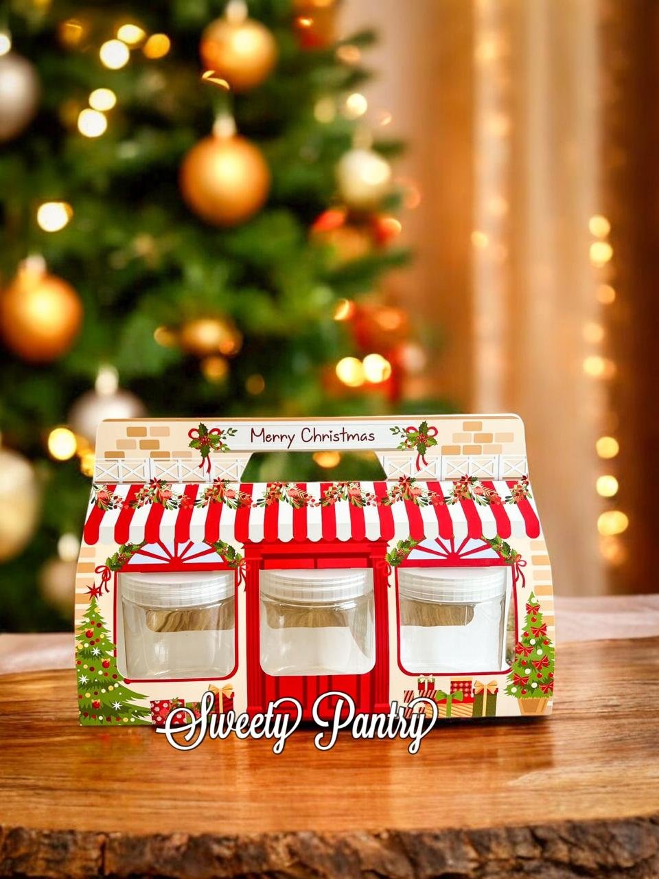 10PCS - CHRISTMAS STORE - Box hampers natal kotak packaging Sleeve jar isi 3 uk 500-600 ml