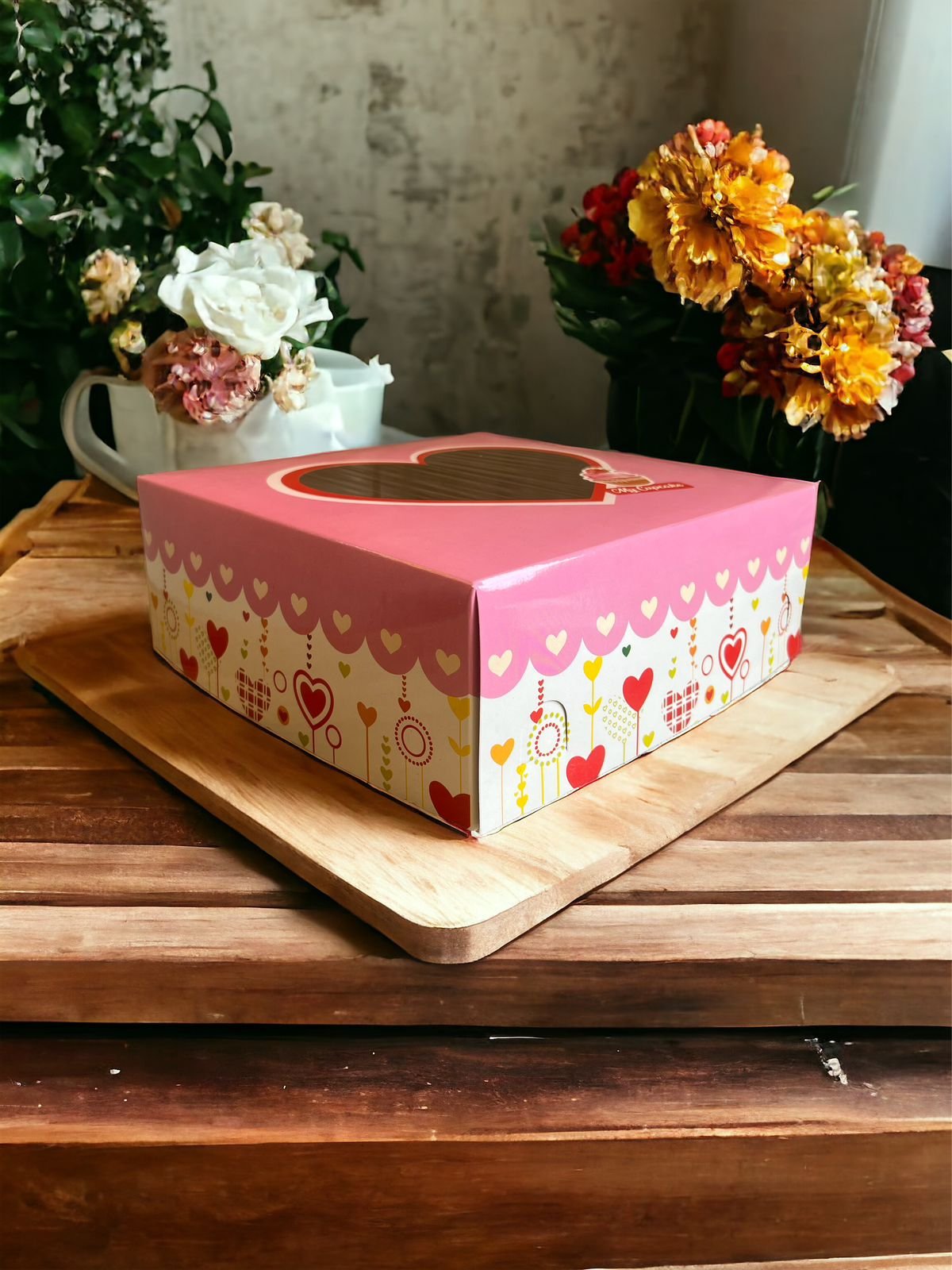 5PCS - dus kue / box kue /kemasan kue /packaging kue Ukuran 25x25x9,5cm Cinta - Image 2