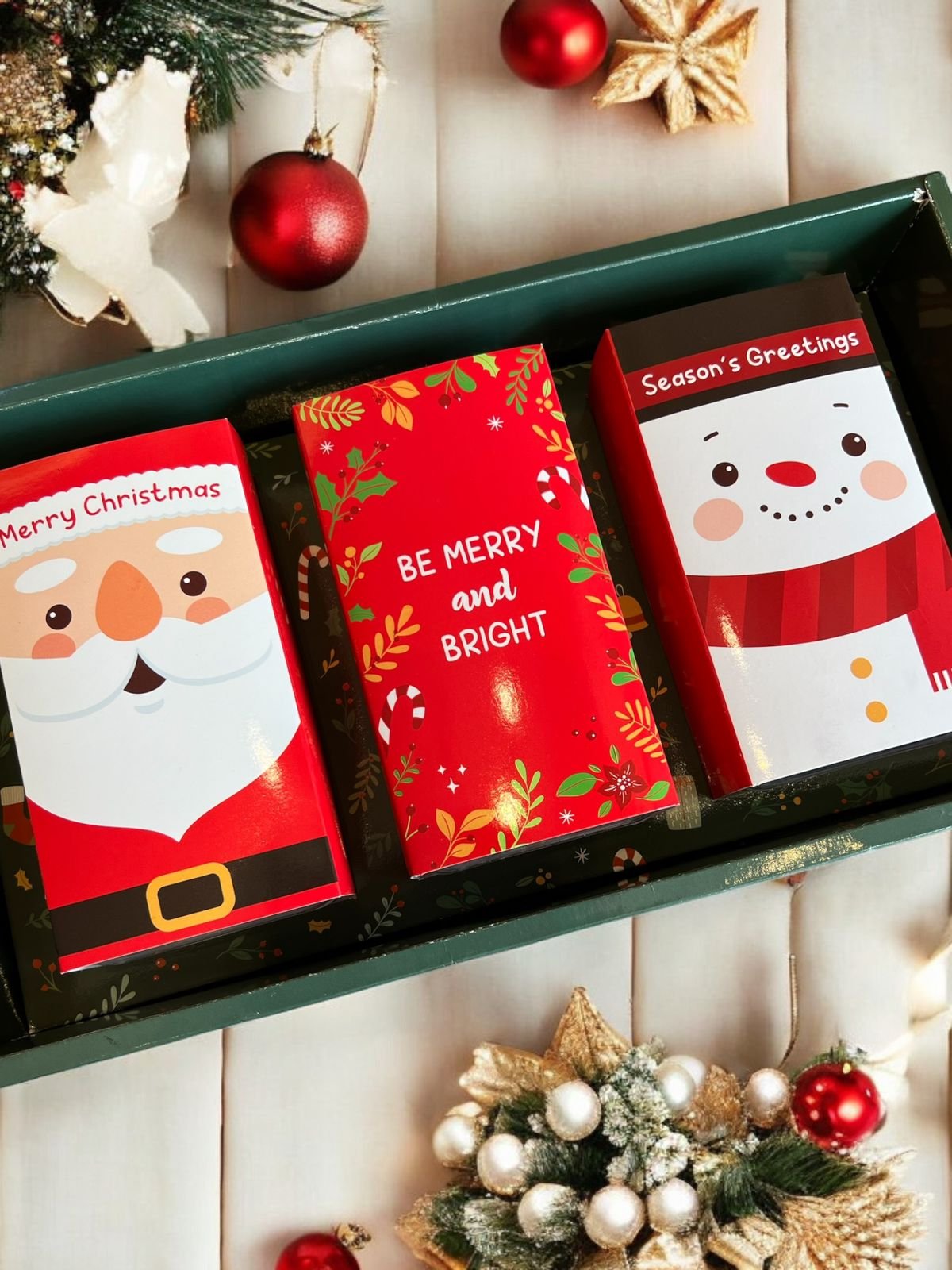 5PCS - EMERALD - Dus Toples Packaging hampers Natal Box Kue Kering Christmas