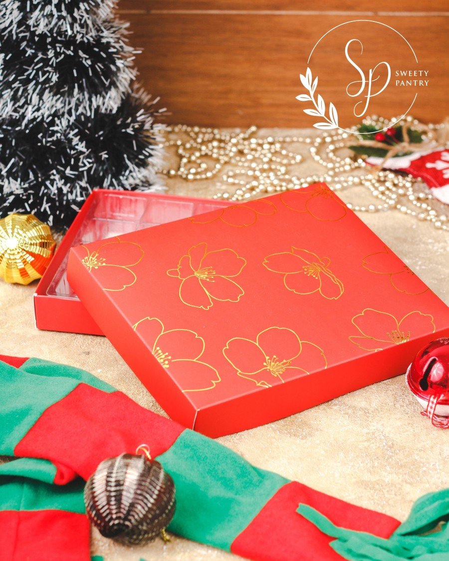 10PCS - SB HOLES FLORAL - Box kotak packaging dus sekat mika kue nastar - Image 5