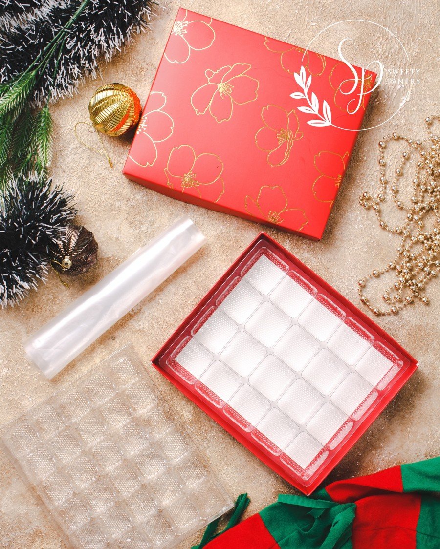 10PCS - SB HOLES FLORAL - Box kotak packaging dus sekat mika kue nastar - Image 6