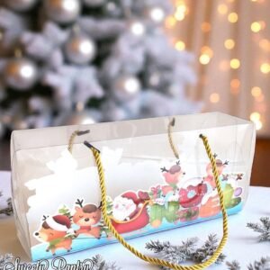5PCS - GEMINI - Cake Box Natal Kotak Kue Christmas Dus Packaging Mika Tenteng Kemasan UK 30x8x13 cm