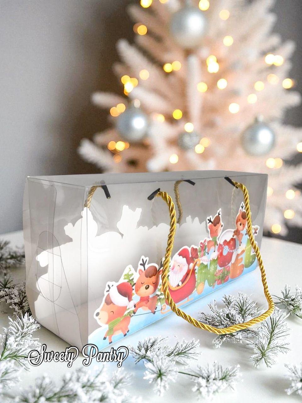 5PCS - GEMINI - Cake Box Natal Kotak Kue Christmas Dus Packaging Mika Tenteng Kemasan UK 30x8x13 cm - Image 3