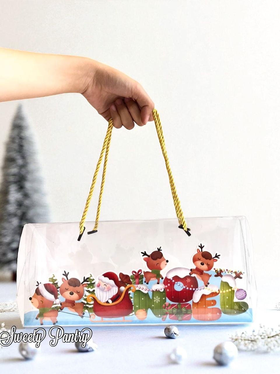 5PCS - GEMINI - Cake Box Natal Kotak Kue Christmas Dus Packaging Mika Tenteng Kemasan UK 30x8x13 cm - Image 4
