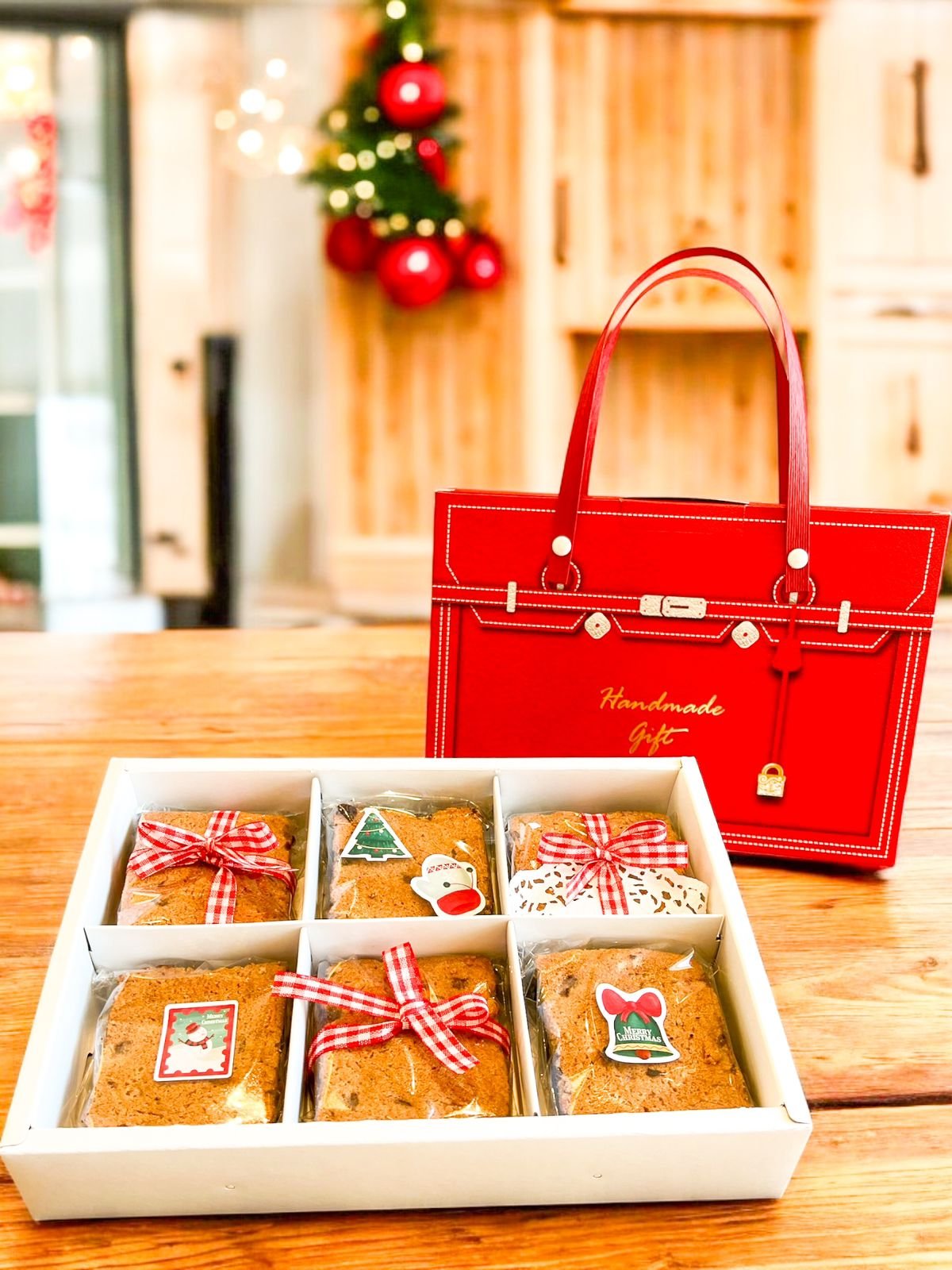 5PCS - Box kue / dus kue / packaging mini pie / kemasan Mini pie Motif Tas Merah Orange - Image 4