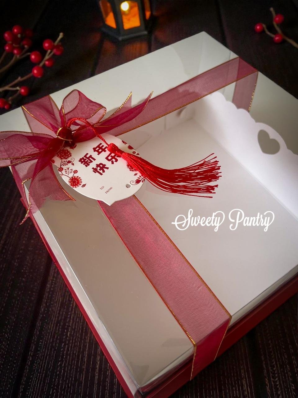 5PCS - MILKA IMLEK 22 - Cake box Dus Toples Imlek Packaging Kue Hampers CNY 22X22X12cm - Image 3