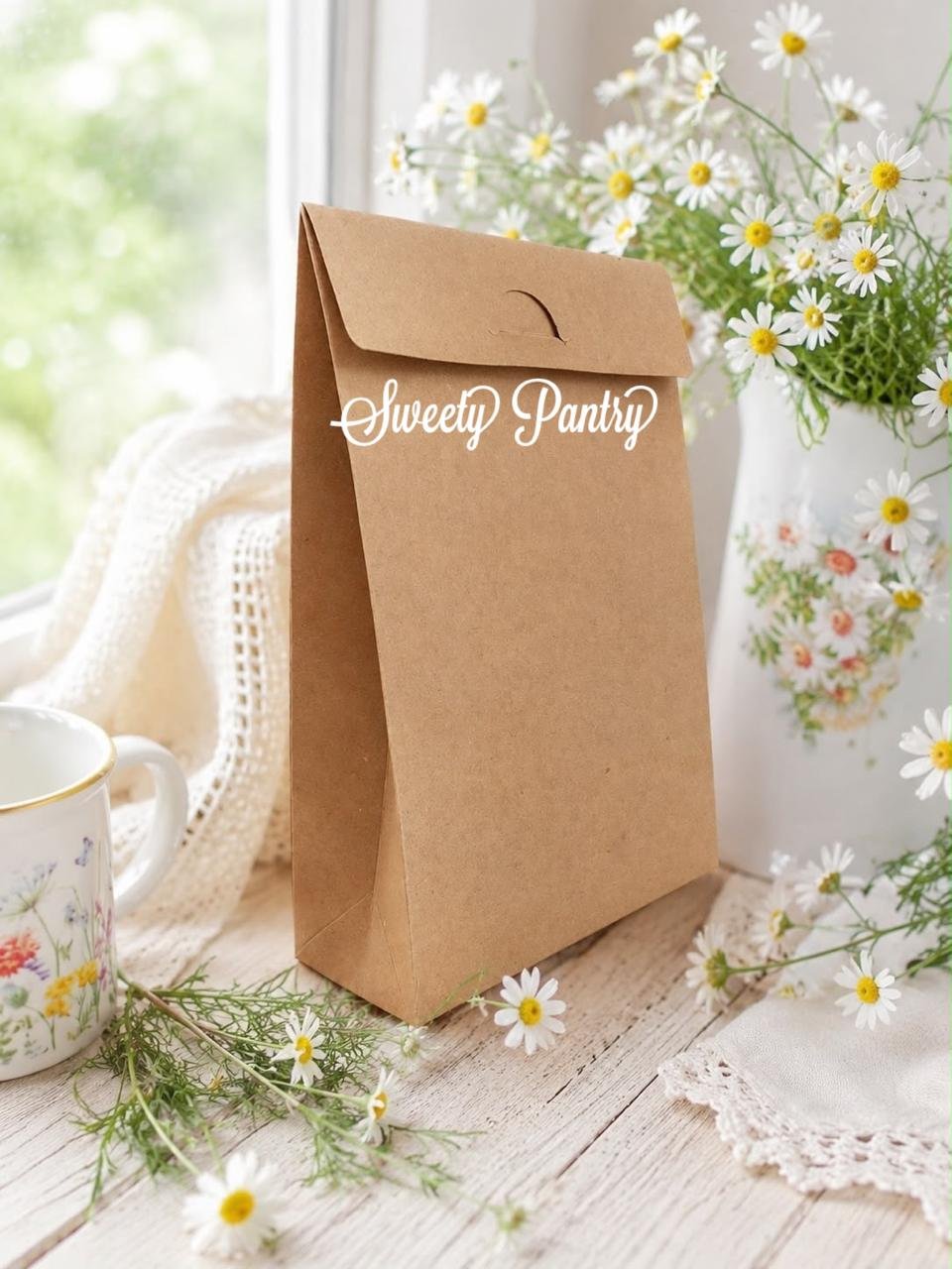 10PCS - PB15226 - Paper Bag / Kemasan Snack / Kemasan Coffee / Kemasan Cookies 15x22 cm Coklat - Image 3