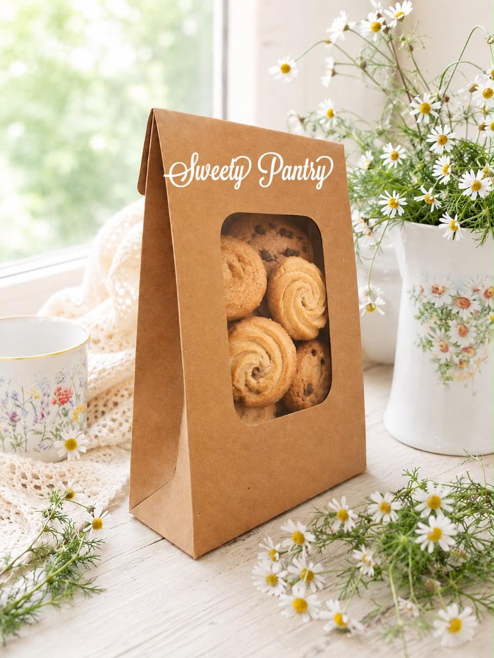 10PCS - PB15226 - Paper Bag / Kemasan Snack / Kemasan Coffee / Kemasan Cookies 15x22 cm Coklat