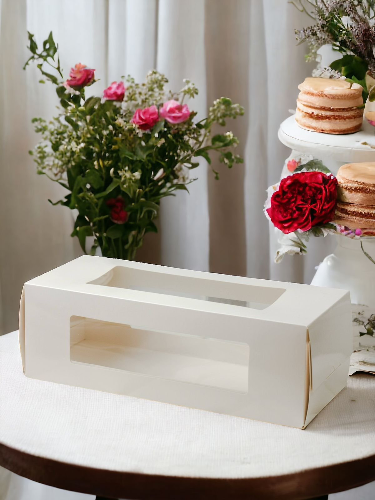 10pcs - RB WINDOW BG WHITE - Dus kotak box Bolu Gulung Packaging Roll cake - Image 2