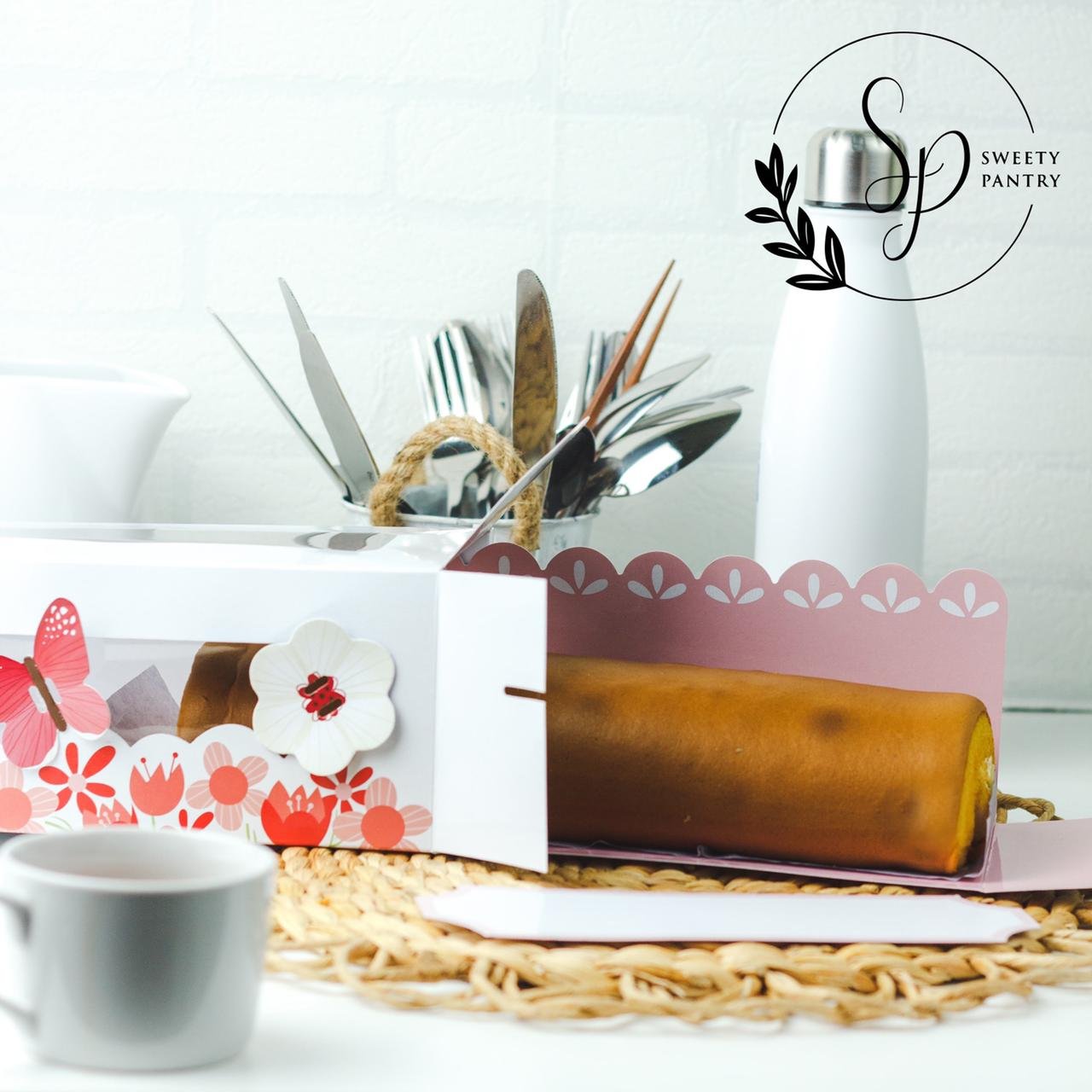 5PCS - RC301210 Pastel - Roll cake box / dus bolu gulung Uk 30x12x10cm