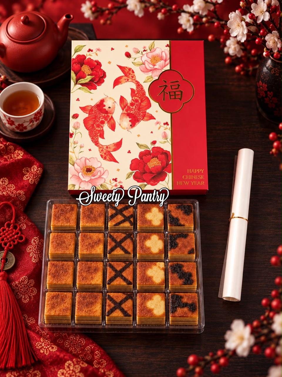 10PCS - SB Imlek PingPing - Box dus kotak packaging Sekat nastar kue coklat - Image 2