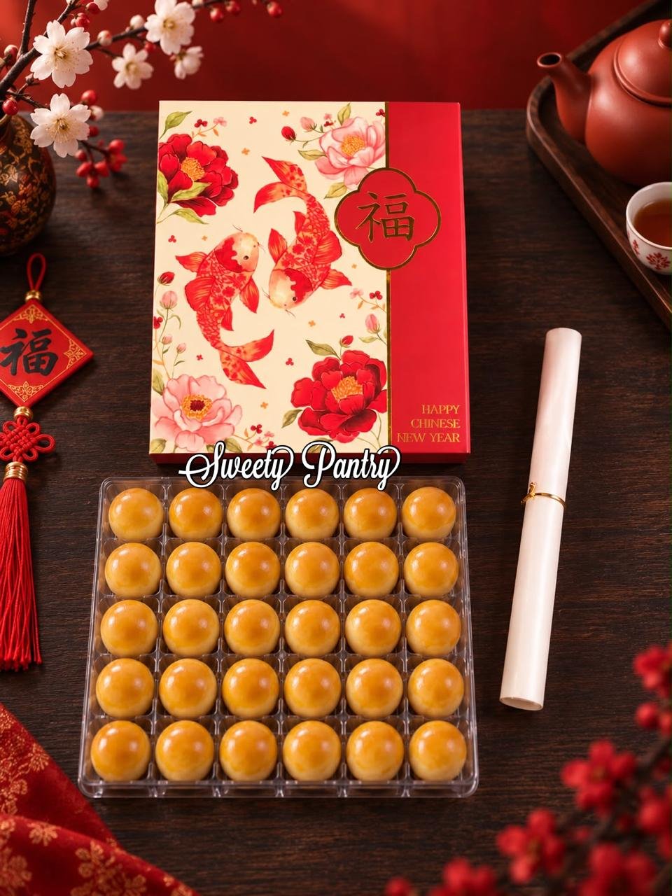 10PCS - SB Imlek PingPing - Box dus kotak packaging Sekat nastar kue coklat