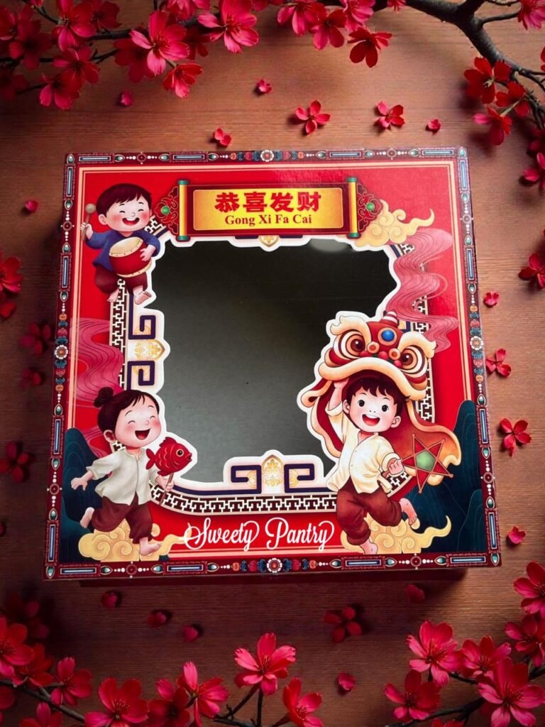 10PCS - SPRING - Cake Box Hampers Imlek Kotak Kue CNY Dus Cookies Packaging uk 22x22x8cm