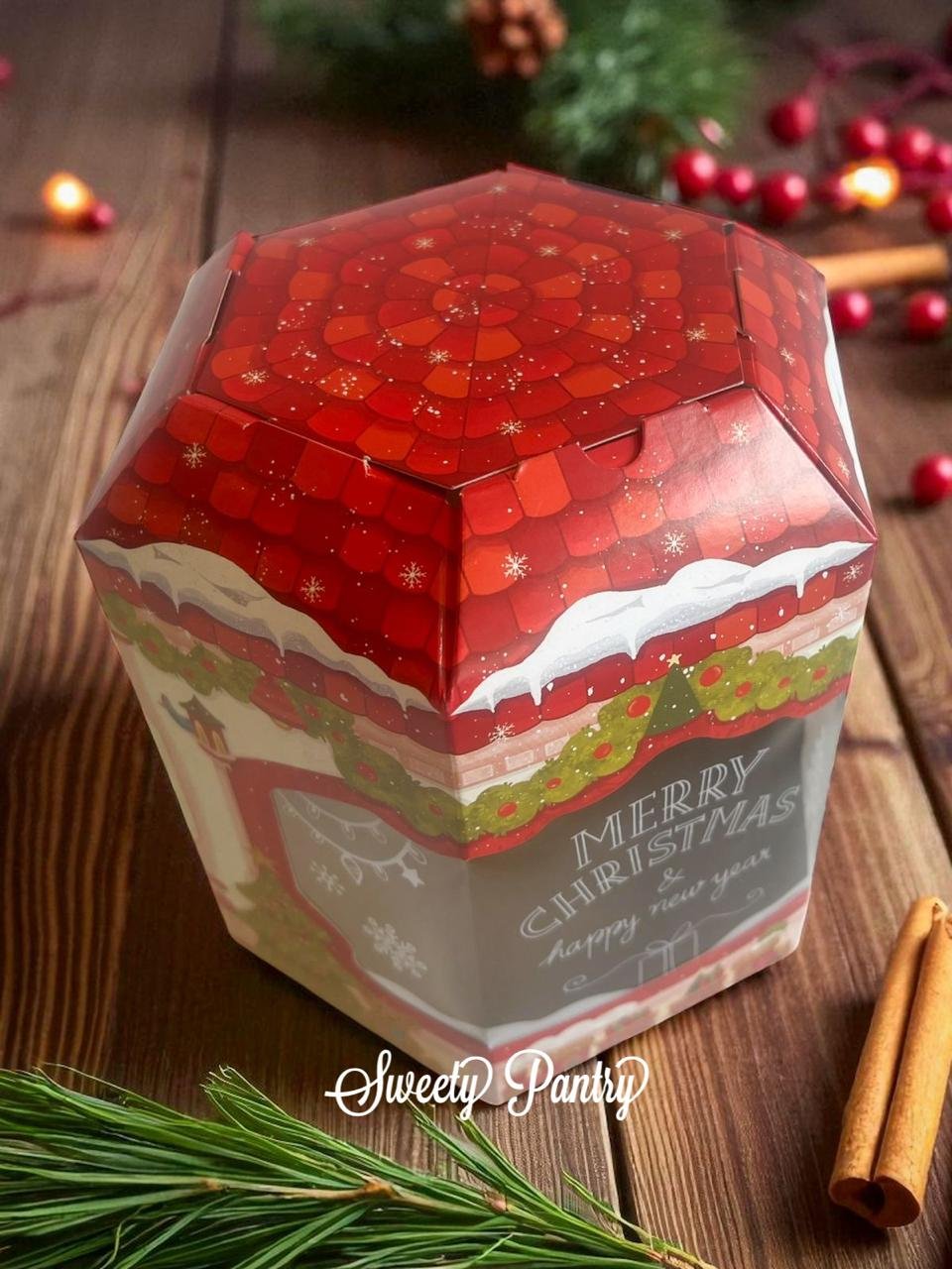 10PCS - TBC SANTA SHOP - Dus Toples Packaging hampers Natal Box Christmas isi 2 uk 500gr - Image 4