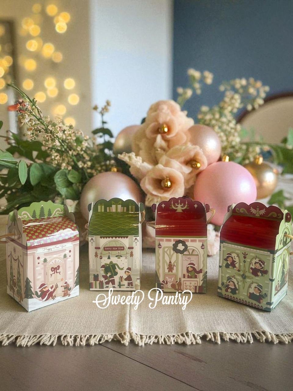 12PCS - TBC SNOWMERE CITY - Box Mini Hampers Christmas Gift Packaging Natal Kotak Toples Jar